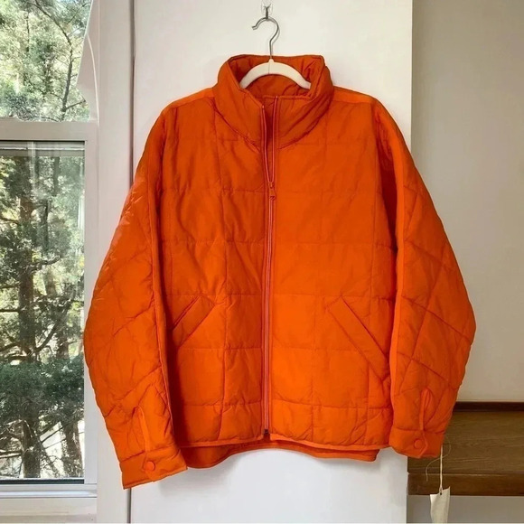 NWT Free People Pippa Packable Puffer Jacket FP Movement Orange Large - Picture 8 of 13